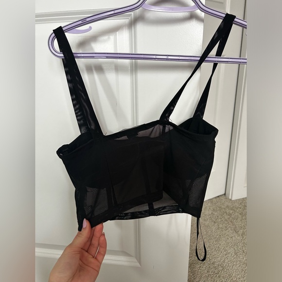 Forever 21 mesh top with cups corset like- black xs - Picture 3 of 5